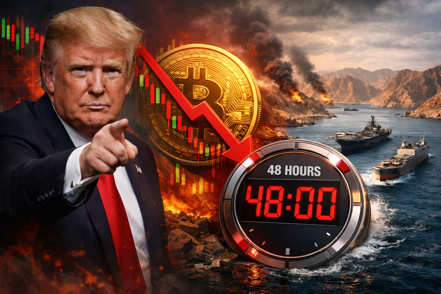 Bitcoin Falls Below $70K After Trump's 48-Hour Ultimatum