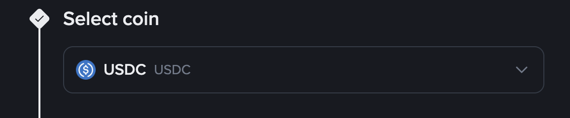 Selecting USDC