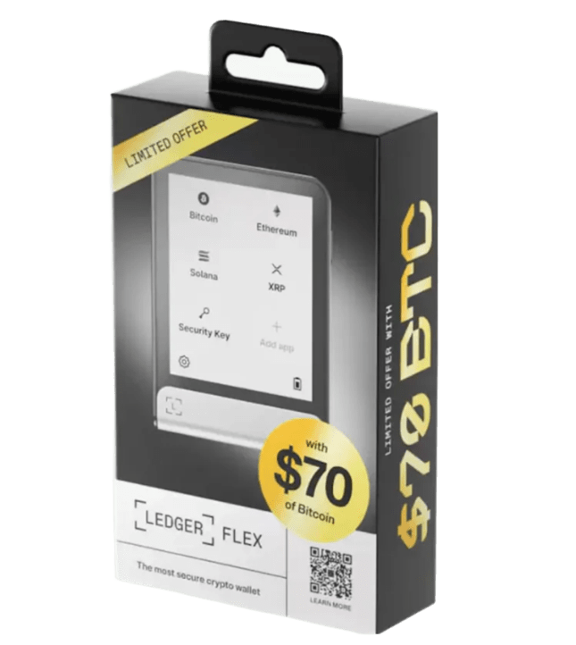 Ledger Flex + 70 dollar Bitcoin voucher